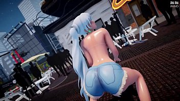 Weiss showing off her slutty body like a dumb whore for easy money