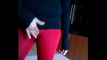 cameltoe red leggings