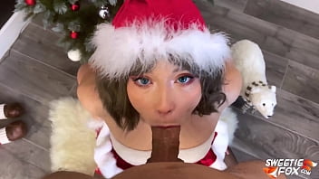 Sexy Elf Girl for Christmas Instead of Toys - Deepthroat and Sex in Different Poses