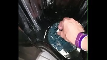 Movie theater urinal piss gum. Video #1