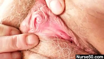 in uniform spreads blond hairy pussy