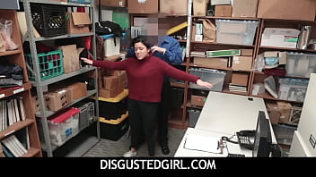 DisgustedGirl -  Chubby Girl Thief Monica Sage Deepthroat a Huge Cock For Stealing