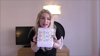 Hot blonde girl mocks & taunts you after discovering your secret nappy-fetish | Diapers you in a budget motel-room | Wanks you off into the nappy | Then locks your cock in a chastity-cage!! (POV)