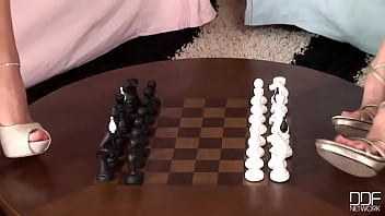 Hot lesbian chess game in bed