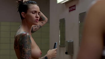 Ruby Rose - Grooming herself whilst naked and chatting with an inmate - (uploaded by celebeclipse.com)
