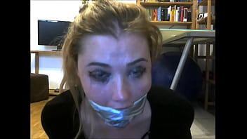 British Pornstar Misha Mayfair Has Her Cocksucking Mouth Packed & Tape Gagged!